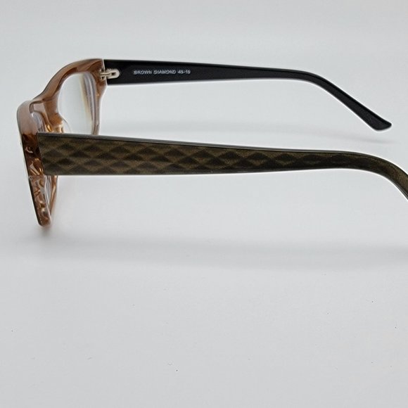 Booth & Bruce England P042 Brown Olive Diamond Eyeglasses Frame 49-19-140 - Picture 3 of 12